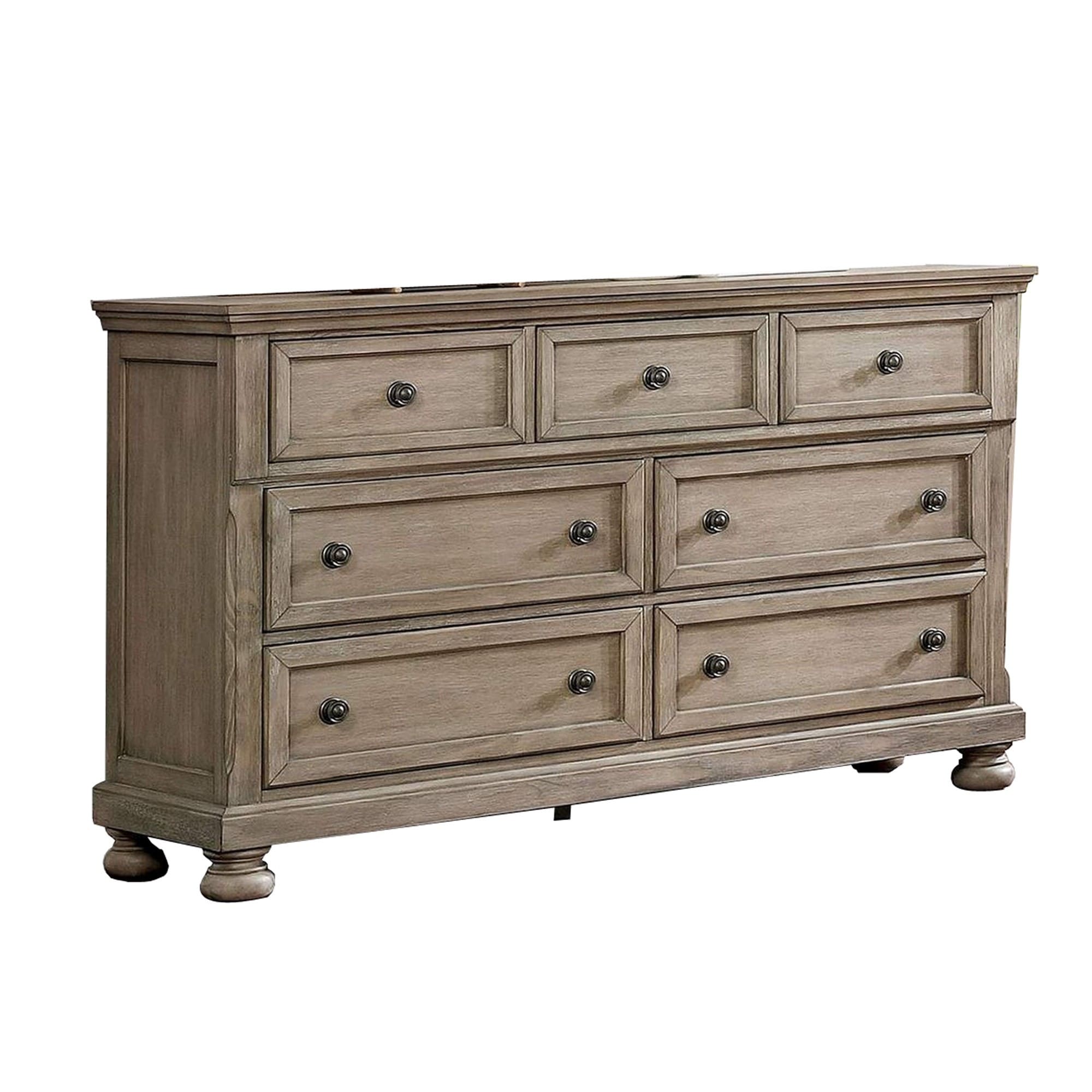 Dresser with 1 Hidden Drawer and Weathered Look， Gray - - 34632265 - Mycitystee