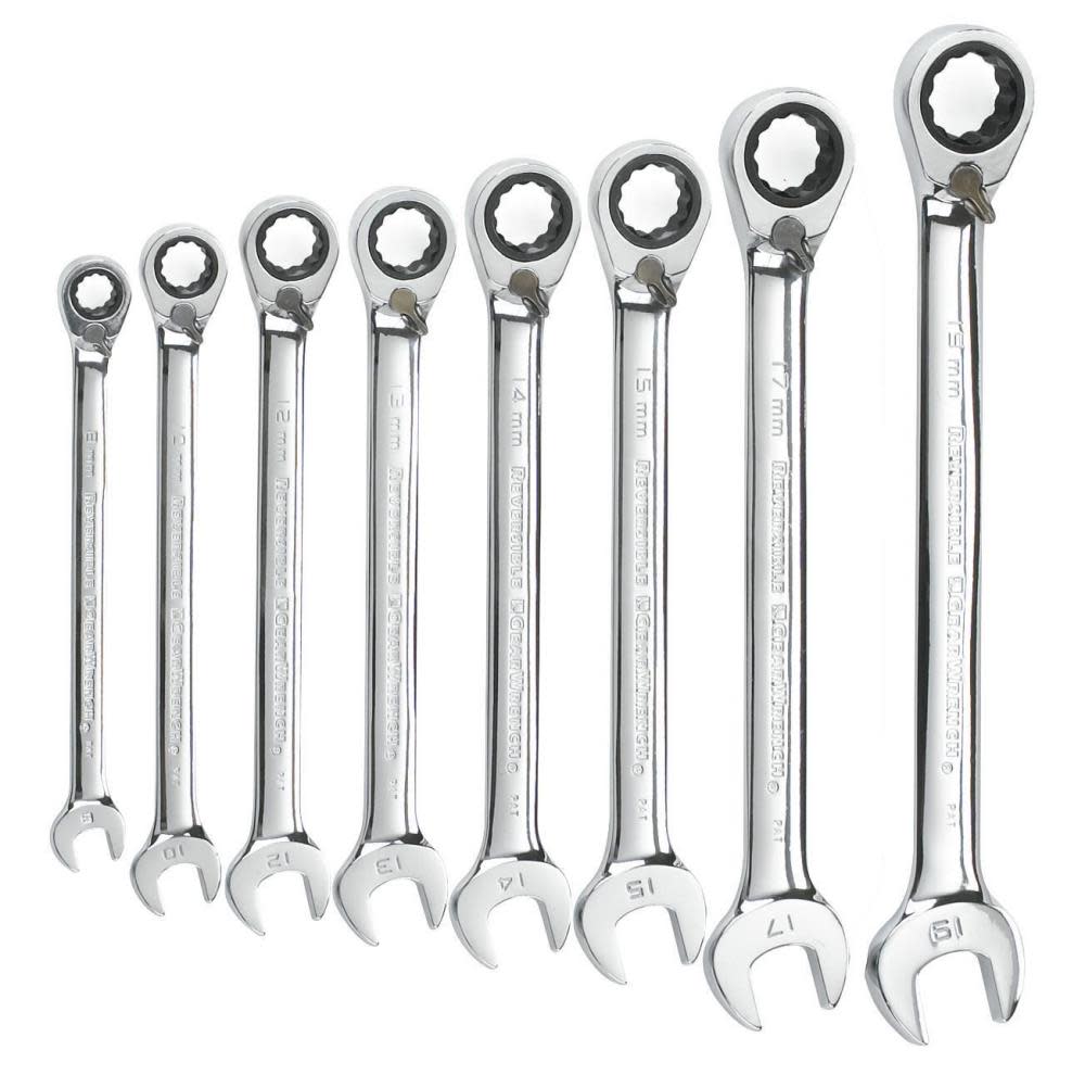 GEARWRENCH 8 Piece 12 Point Reversible Ratcheting Combination Wrench Set Metric 9543 from GEARWRENCH - Mycitystee