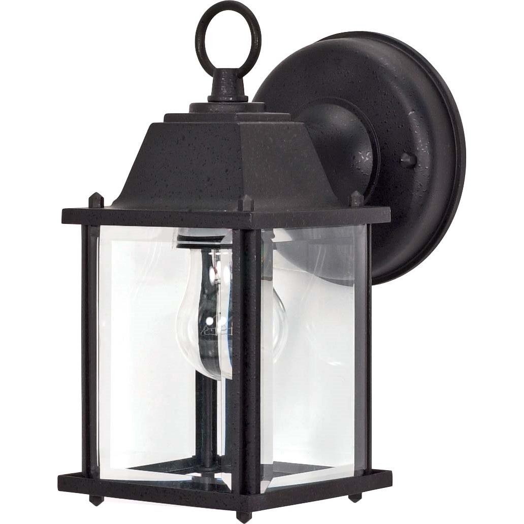 Nuvo 1-light Textured Black Cube Wall Lantern - Mycitystee