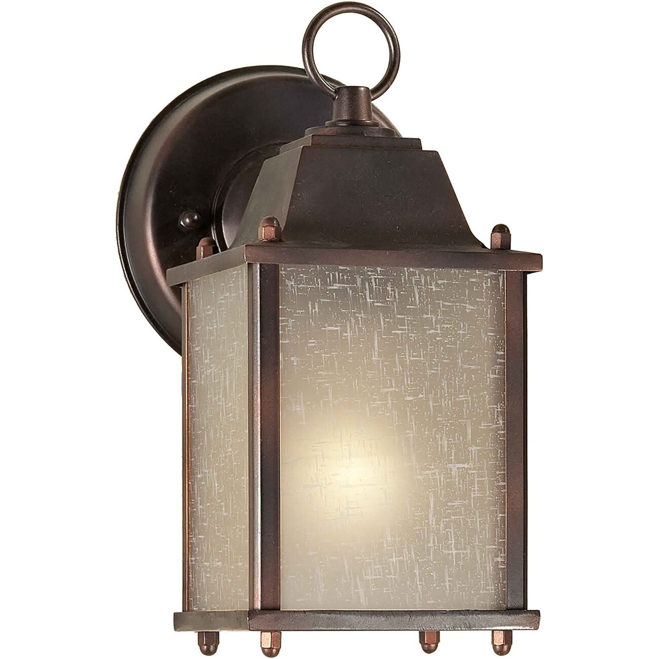 1-Light Antique Bronze Outdoor Wall Lantern with Umber Linen Glass Panels Shopping - The Best Deals on Outdoor Wall Lanterns | 33520337 - Mycitystee