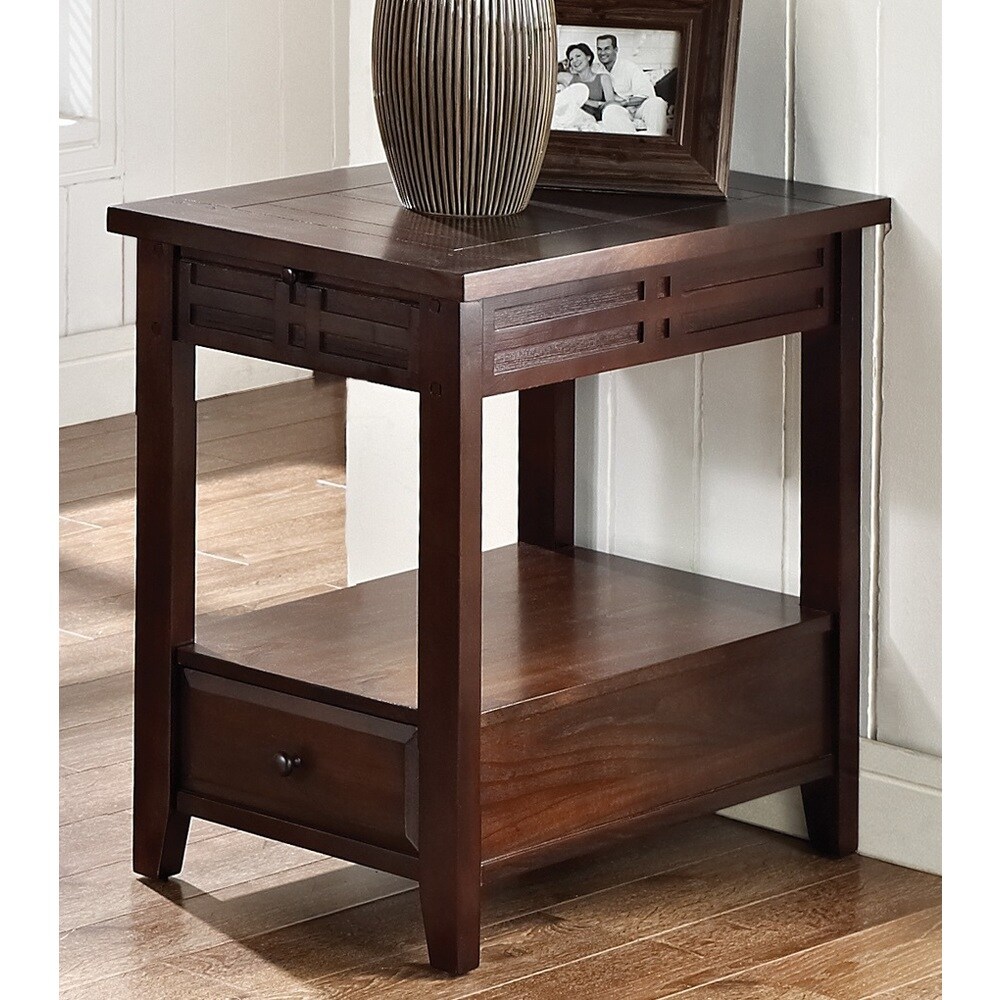 Copper Grove Vallee Mocha Cherry Chairside Table - Mycitystee