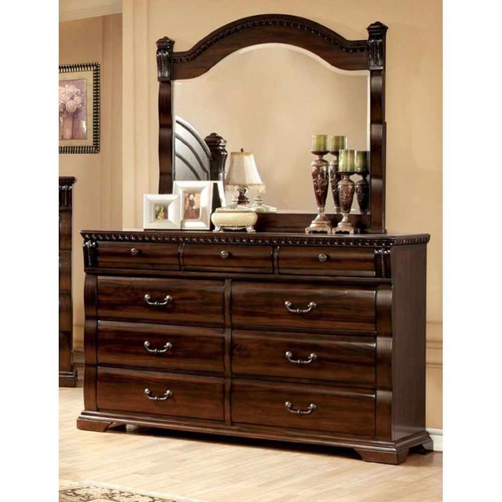 Furniture of America Tay Cherry 2-piece Dresser and Mirror Set - - 10001108 - Mycitystee