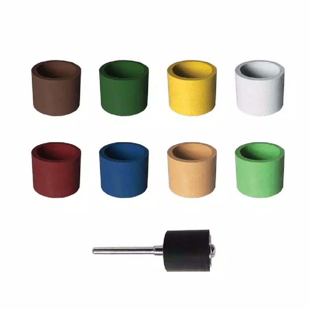 Dedeco Sunburst  1/2 in. x 1/2 in. Band -Cylinder Thermoplastic Sanding Polishing Tool Set 8 Grit 1835 Mandrel (9-Piece) and#8211; XDC Depot - Mycitystee