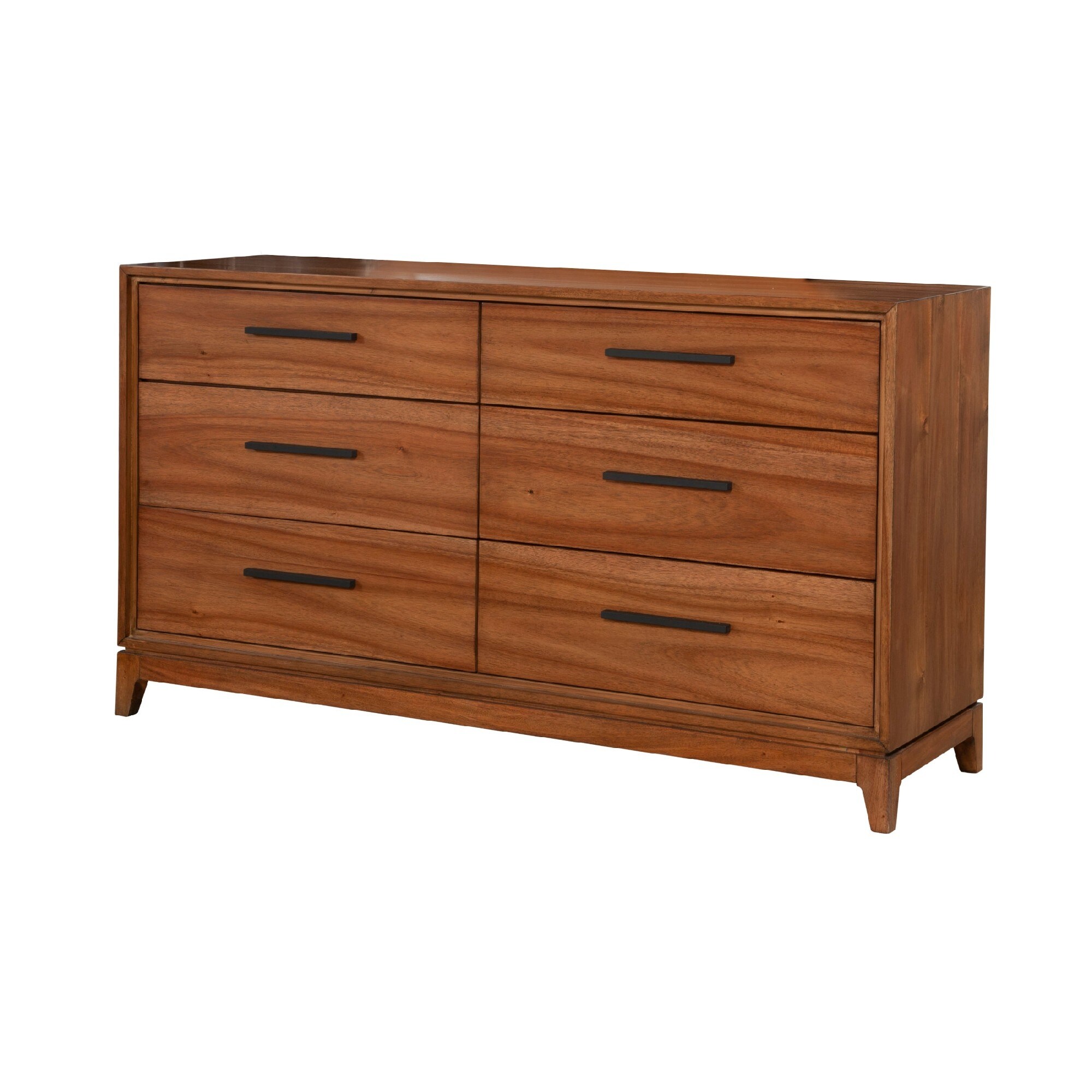 Dresser with 6 Drawers and Wooden Frame， Brown - - 35542252 - Mycitystee