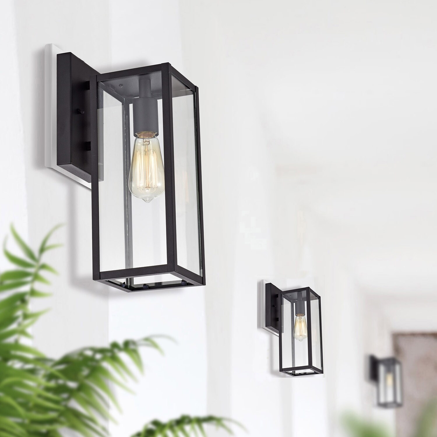 Rectangular Porch Light with One Light Lantern Matte Black Finish - 13.75*5*7.25 Shopping - The Best Deals on Outdoor Wall Lanterns | 38818729 - Mycitystee