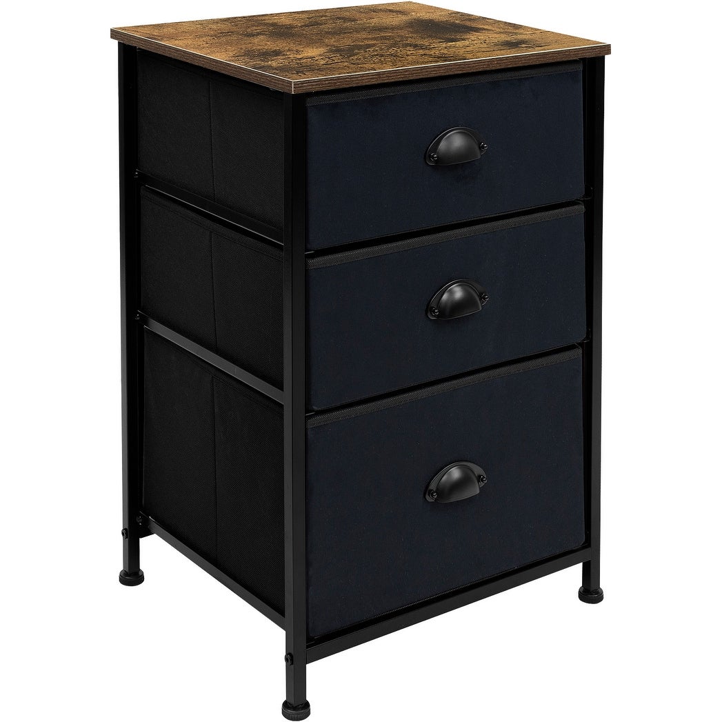Sorbus Nightstand with Top Shelf and 3 Drawers - Wood Farmhouse Décor Style - - 34483830 - Mycitystee