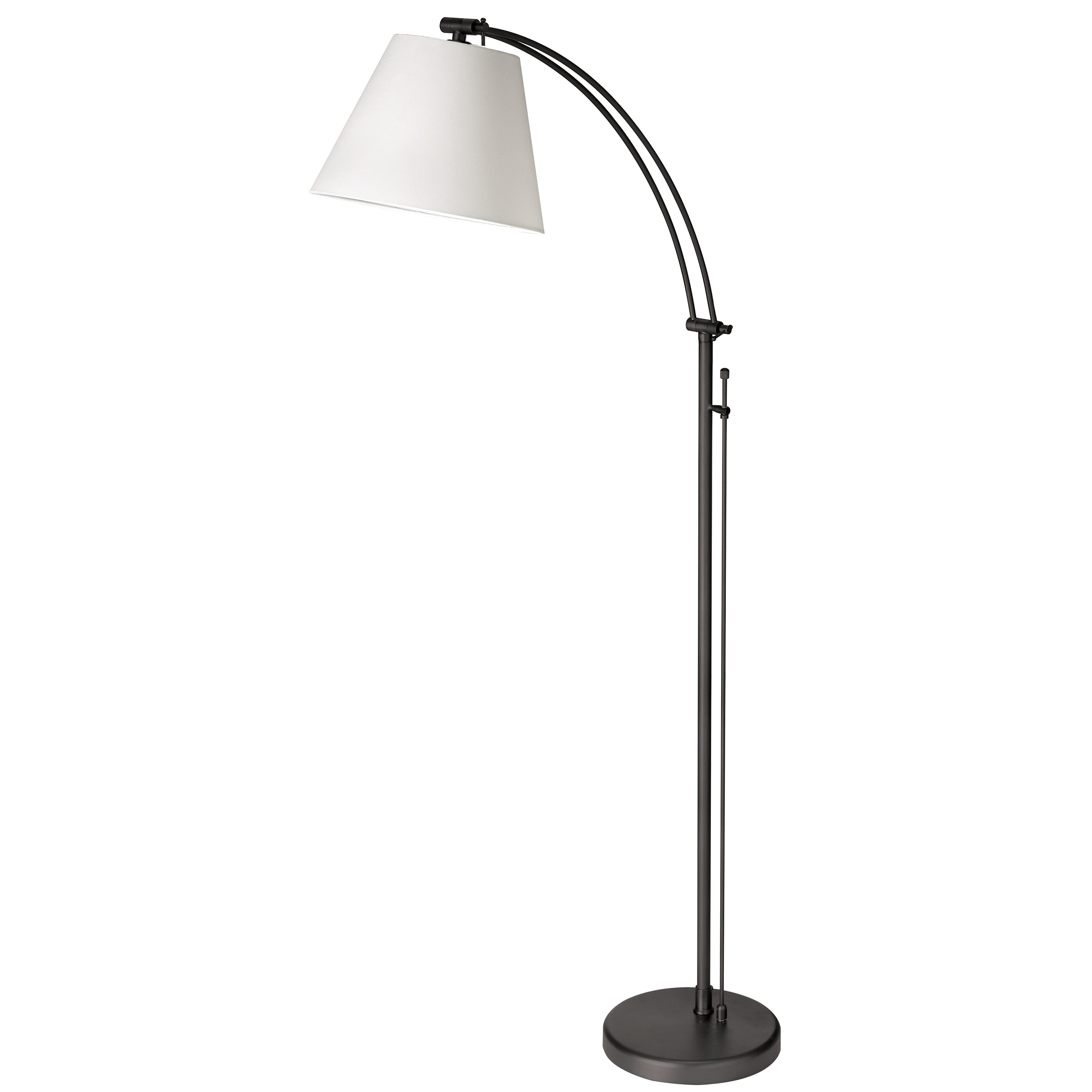 1 Light Incandescent Adjustable Floor Lamp， Matte Black with White Shade - Mycitystee
