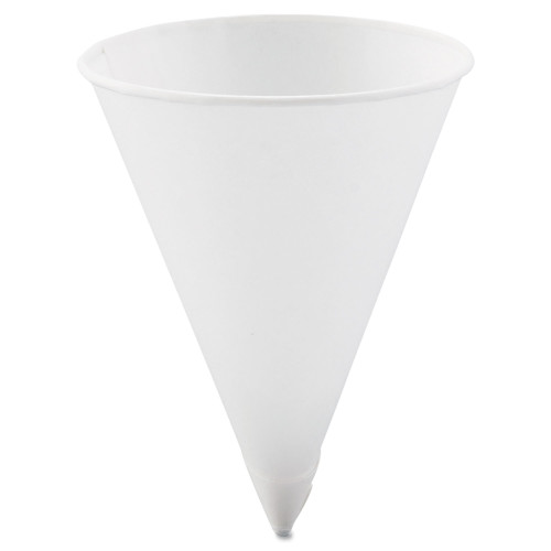 Dart Cone Water Cups， Paper， 4.25oz， Rolled Rim， White， 5000/Carton (42R2050) - Mycitystee