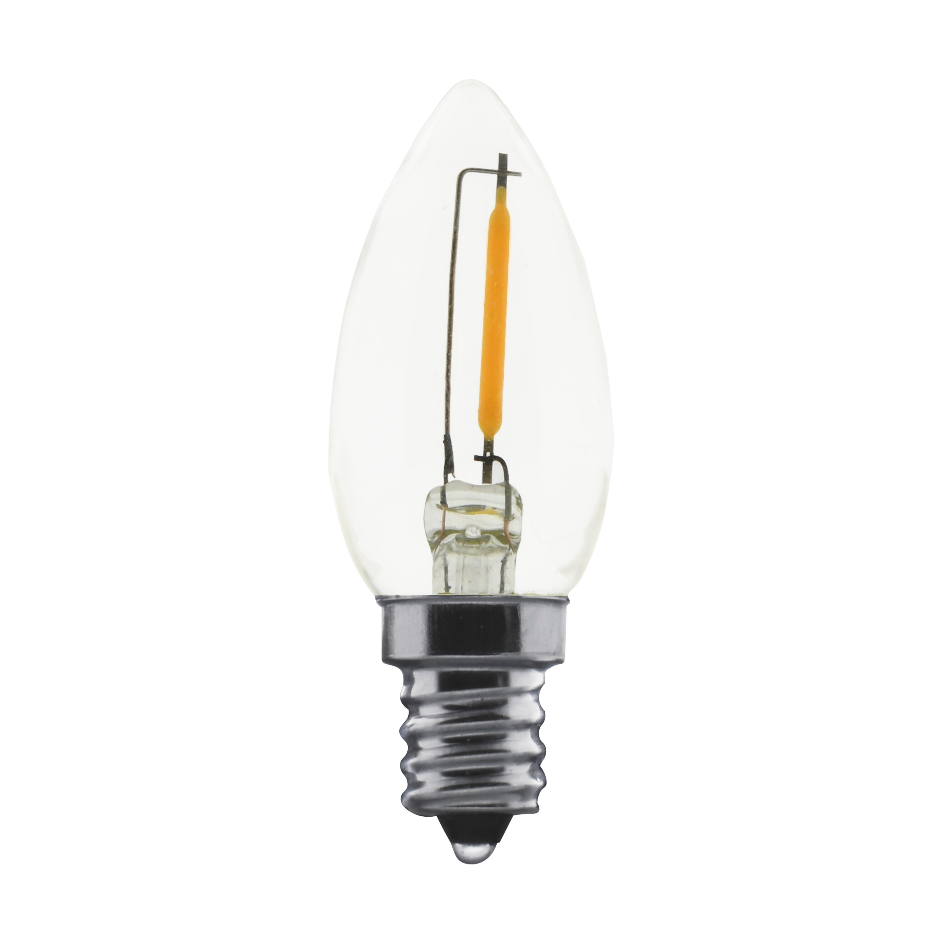 0.7 Watt LED C7 Clear 2700K Candelabra base 120 Volt Carded 2 Pack - Mycitystee
