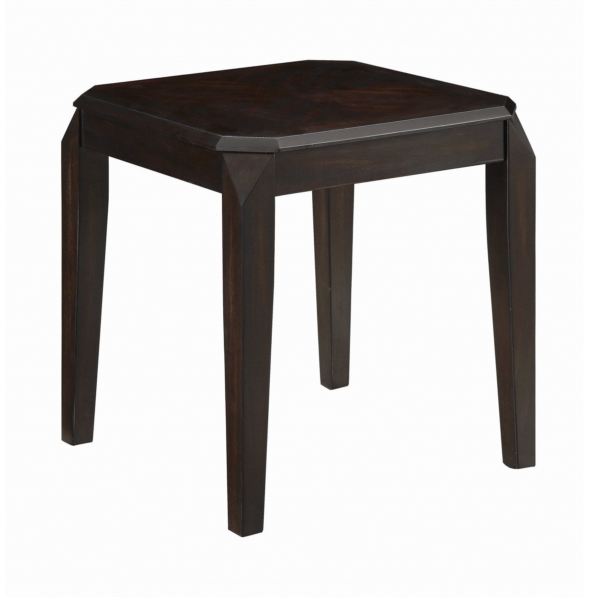 Square Wood End Table in Walnut - Mycitystee