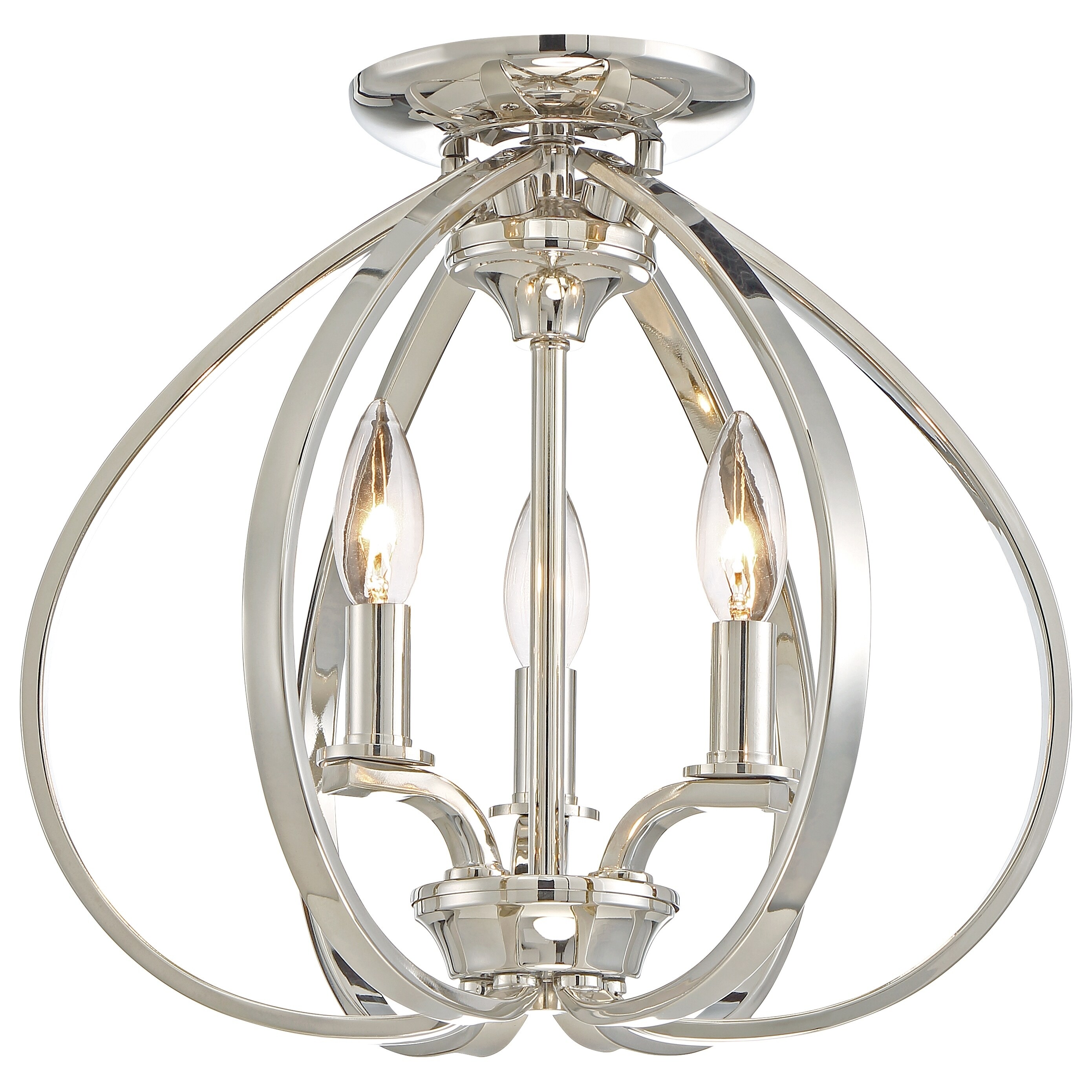 Tilbury Polished Nickel 3 Light Semi Flush Mount By Minka Lavery - Mycitystee