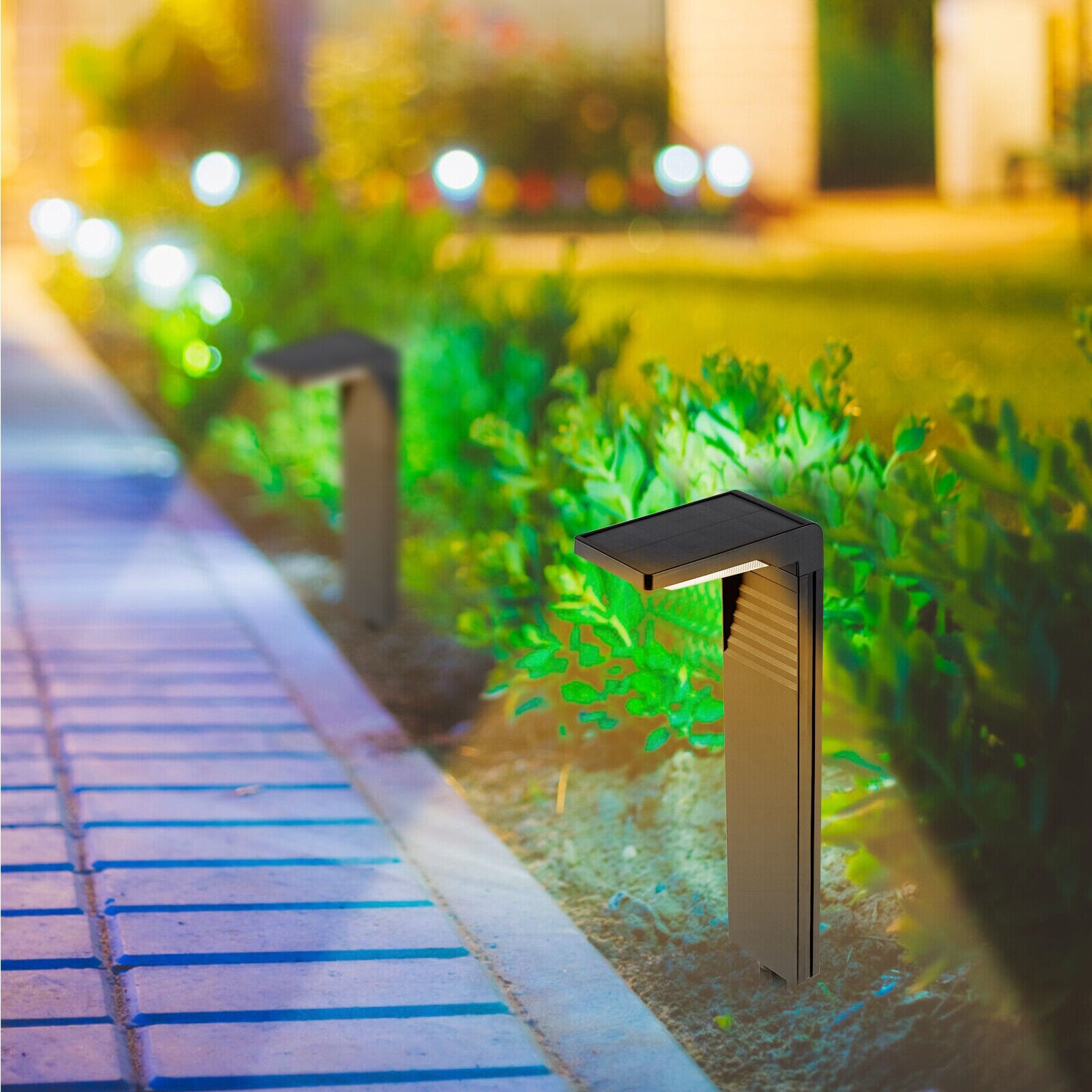 Solar Power Pathway Lights Outdoor Black Landscape Lighting - Mycitystee