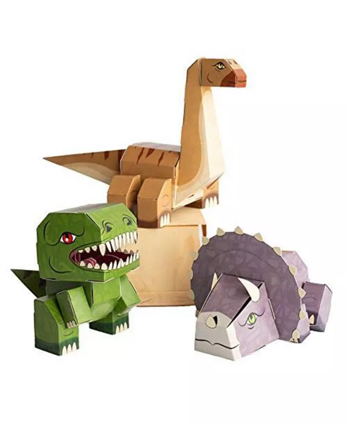 Cubles Dinosaur 3 Pack - T-Rex， Triceratops， Bronto - Buildable STEM Toys - Mycitystee