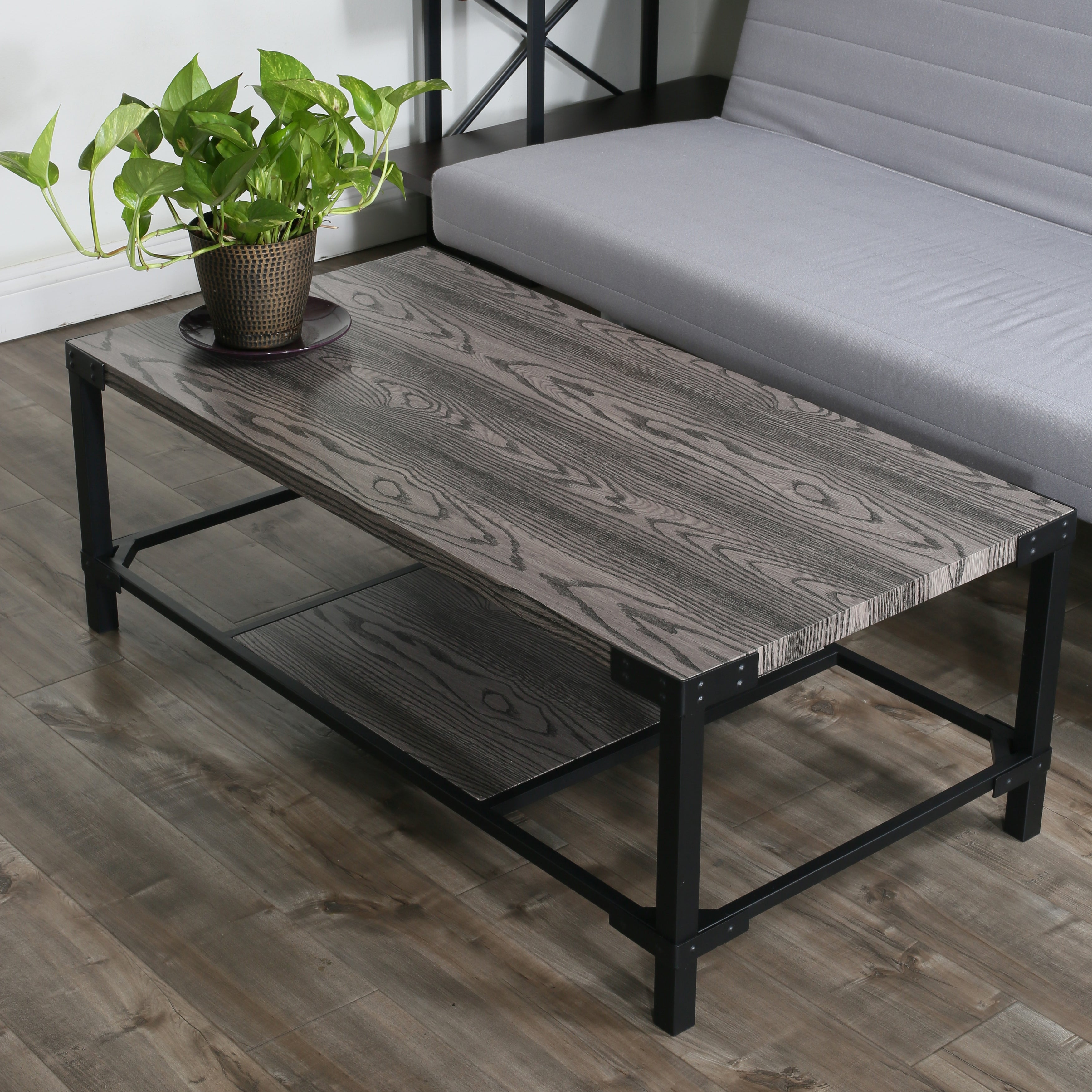 Carbon Loft Maranne Walnut Rectangle Wood/ Metal Coffee Table - Mycitystee