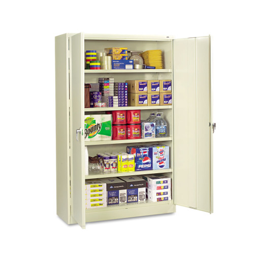 Tennsco Assembled Jumbo Steel Storage Cabinet， 48w x 18d x 78h， Putty (J1878SUPY) - Mycitystee