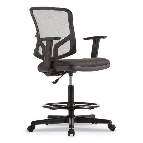 Alera Everyday Task Stool， Fabric Seat， Mesh Back， Supports Up to 275 lb， 20.9