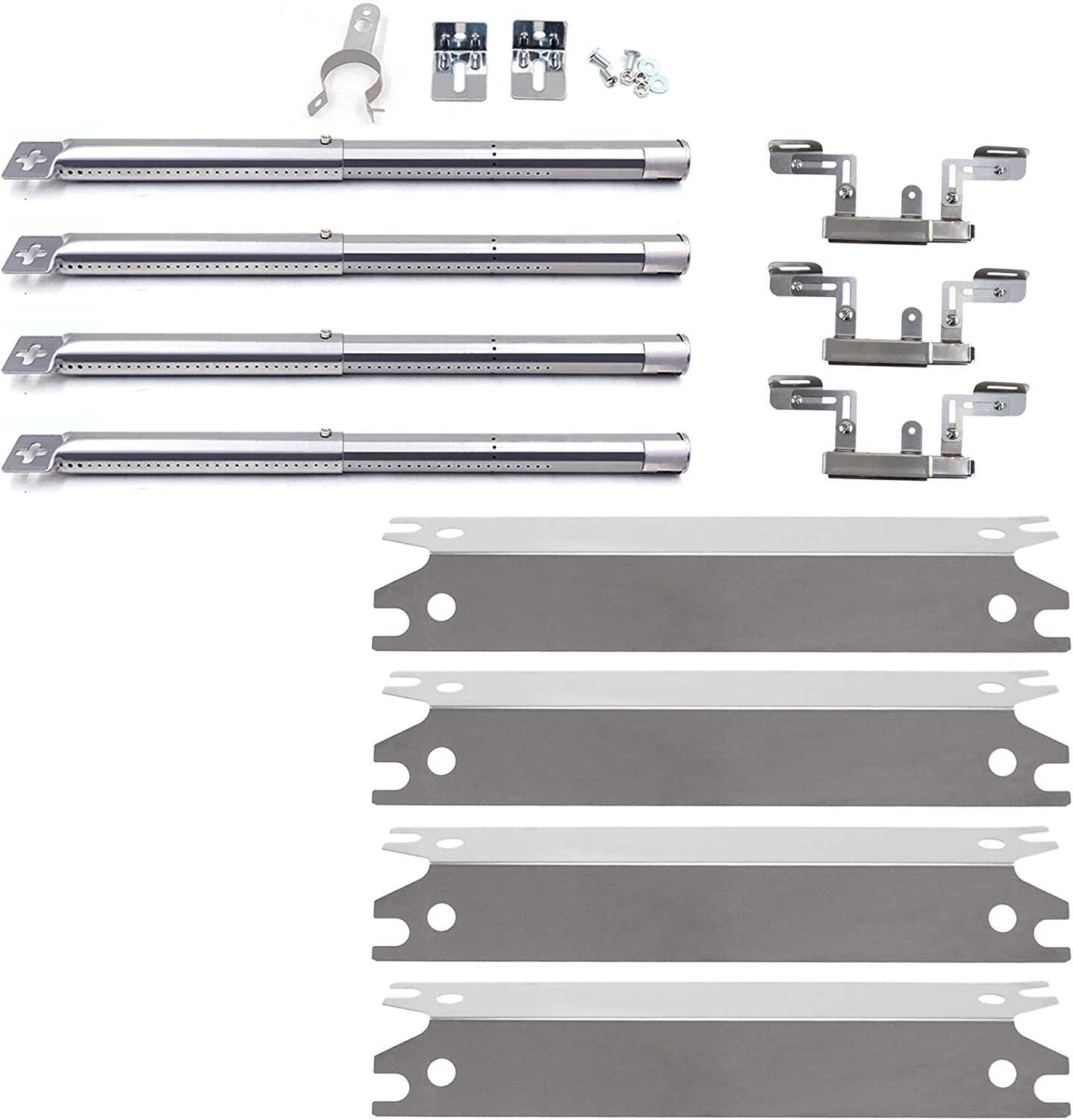Heat Plates, Burners and Carryover Tube Replacement Parts for Brinkmann 810-2411-F Gas Grill Models - Mycitystee