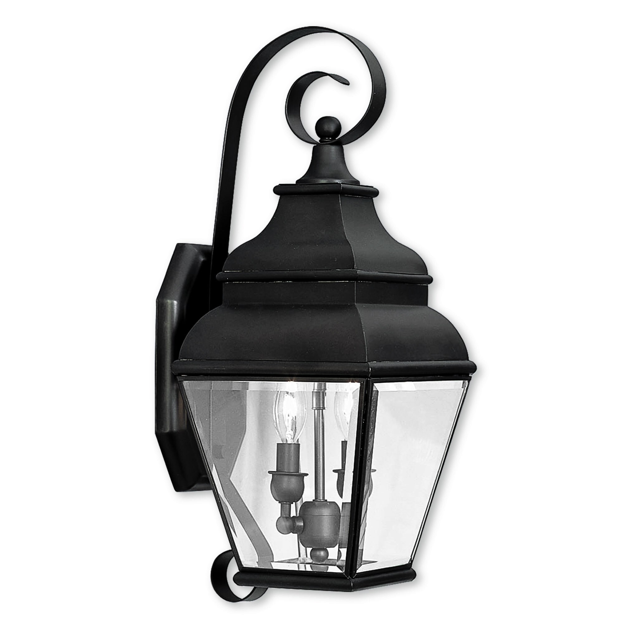 Livex Lighting Exeter Black Brass 2-light Outdoor Wall Lantern - Mycitystee