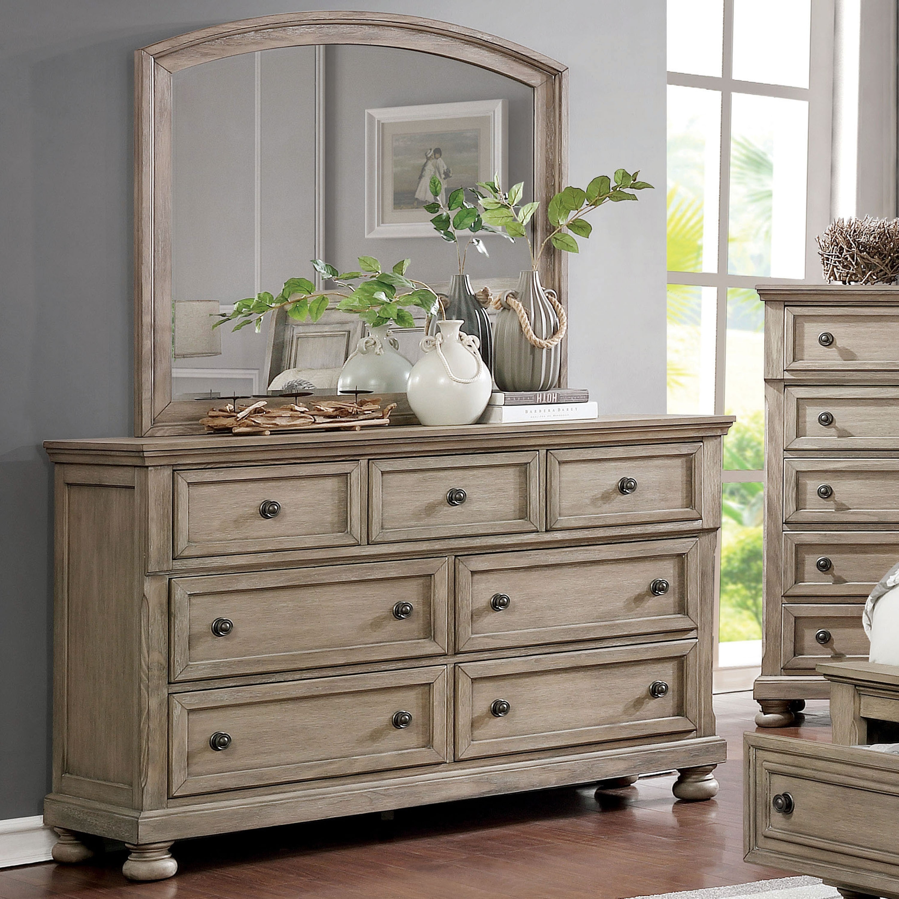 Carbon Loft Nahkohe Grey 2-piece Dresser and Mirror Set - - 29726584 - Mycitystee