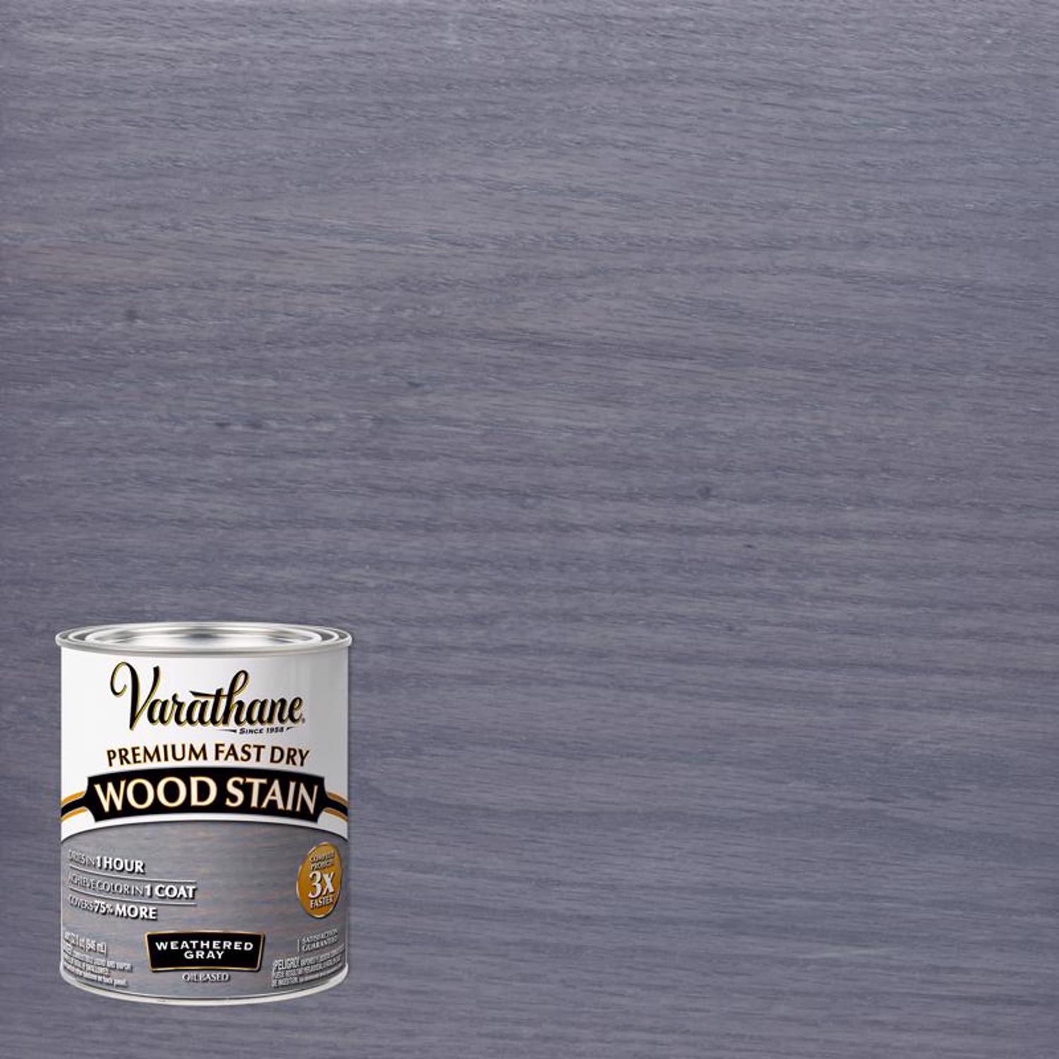 Varathane Premium Weathered Gray Oil-Based Fast Dry Wood Stain 1 qt - Mycitystee