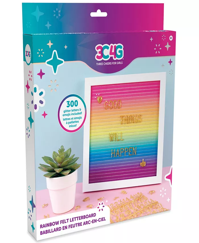 Three Cheers For Girls 3C4G Rainbow Felt Letterboard - 10' X 10