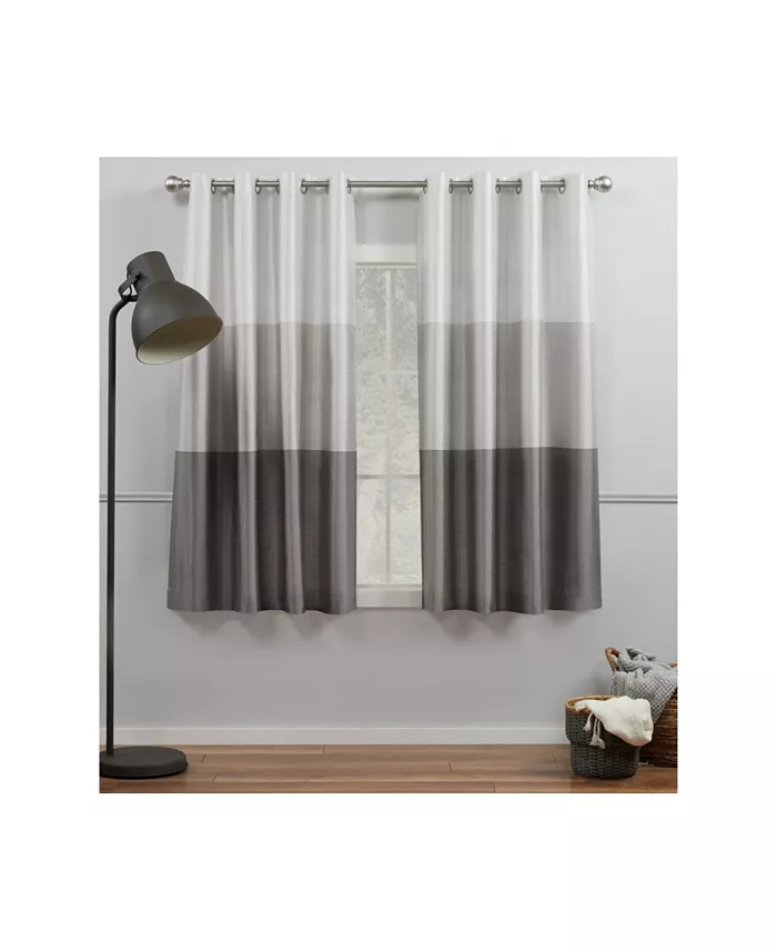 Exclusive Home Curtains Chateau Striped Grommet Top Curtain Panel Pair， 54