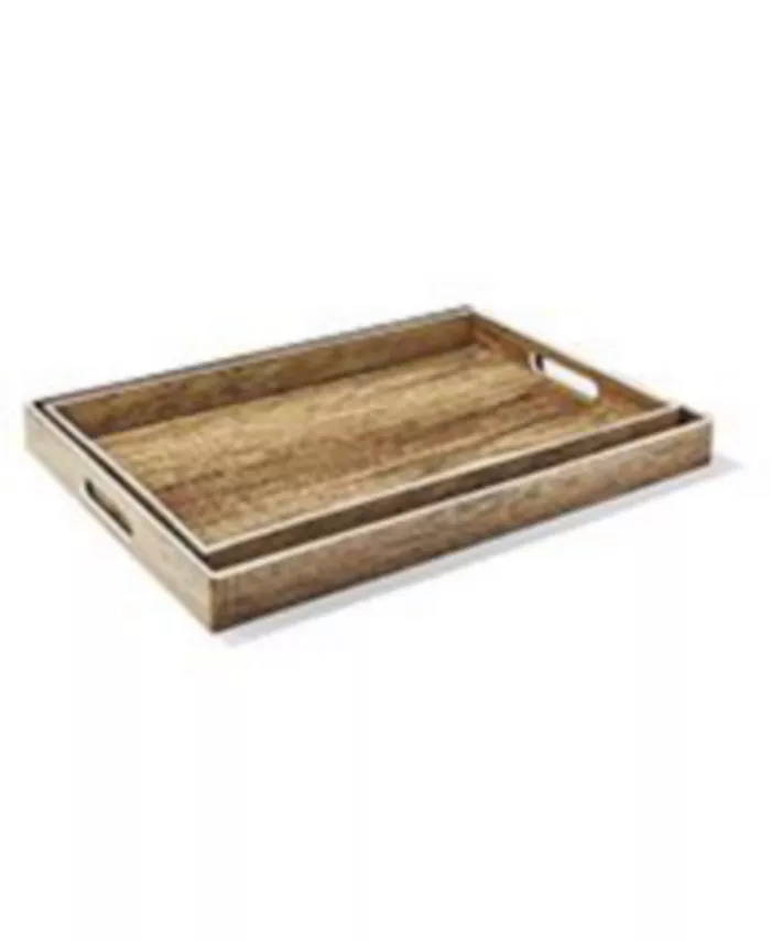 American Atelier Poplar Finished with Rim Trays Set， 2 Piece - Mycitystee