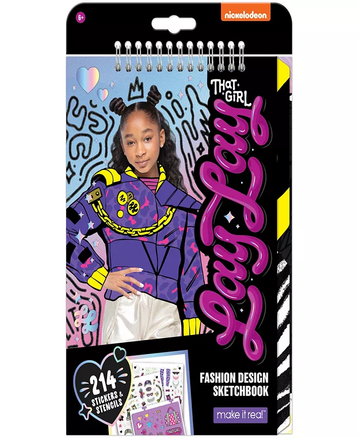 That Girl Lay Lay Fashion Design Sketchbook Make It Real， Nickelodeon， includes 214 Stickers Stencils， Draw Sketch Create， Fashion Coloring Book， Twee - Mycitystee