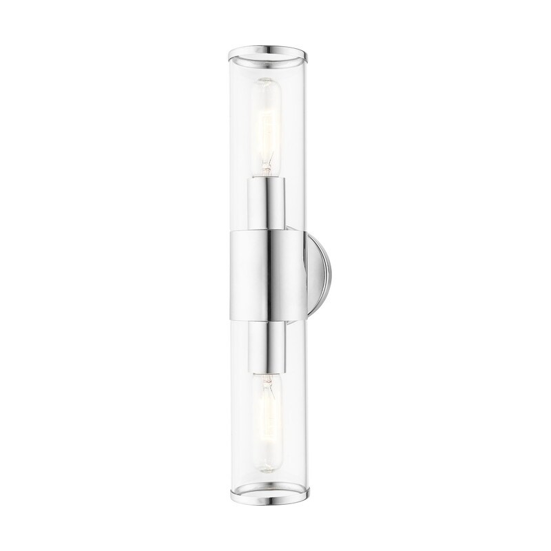 2 Lt Polished Chrome ADA Vanity Sconce - polished chrome - polished chrome - Mycitystee