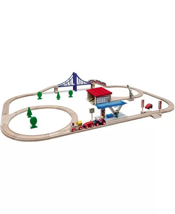 Simba Toys Eichhorn Large Wooden Train Play Set， 58 Piece - Mycitystee
