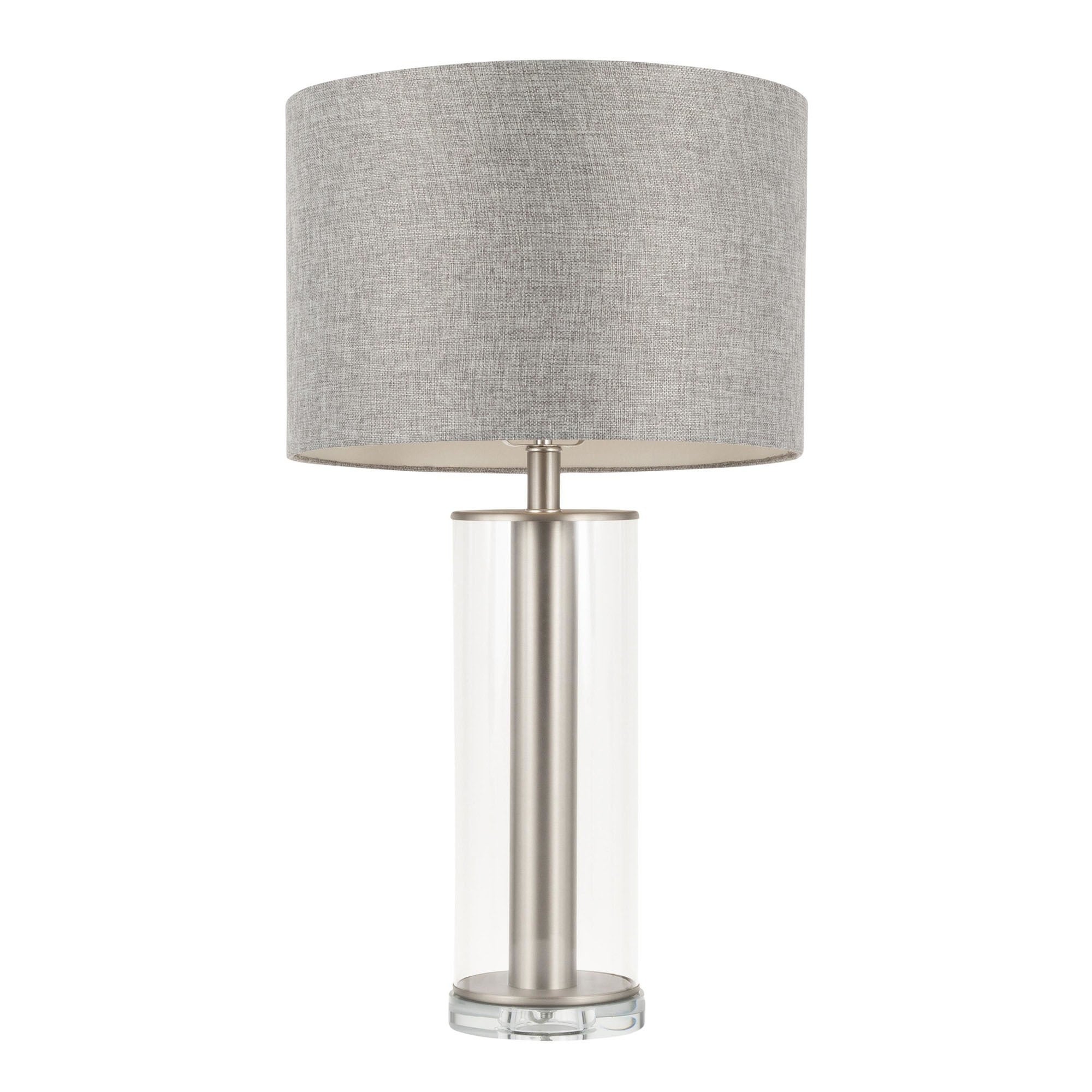 Lumisource Glacier Table Lamp Metal and Glass Base with Grey Linen - 15