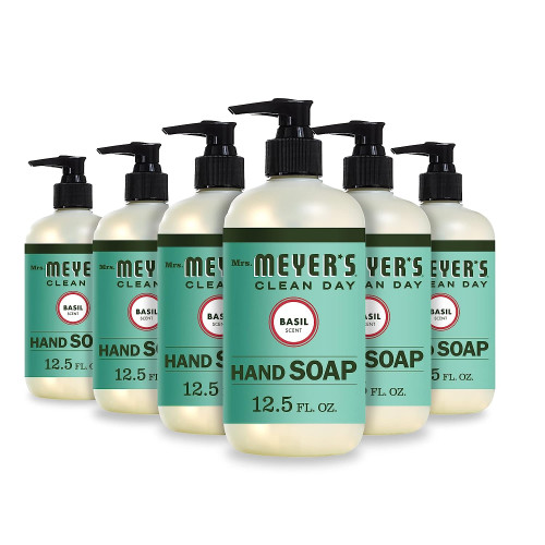 Mrs. Meyer's Clean Day Liquid Hand Soap， Basil， 12.5 oz， 6/Carton (651344) - Mycitystee