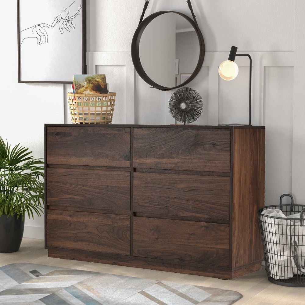 6-Drawer Dark Brown Chest of Drawers - - 35711333 - Mycitystee