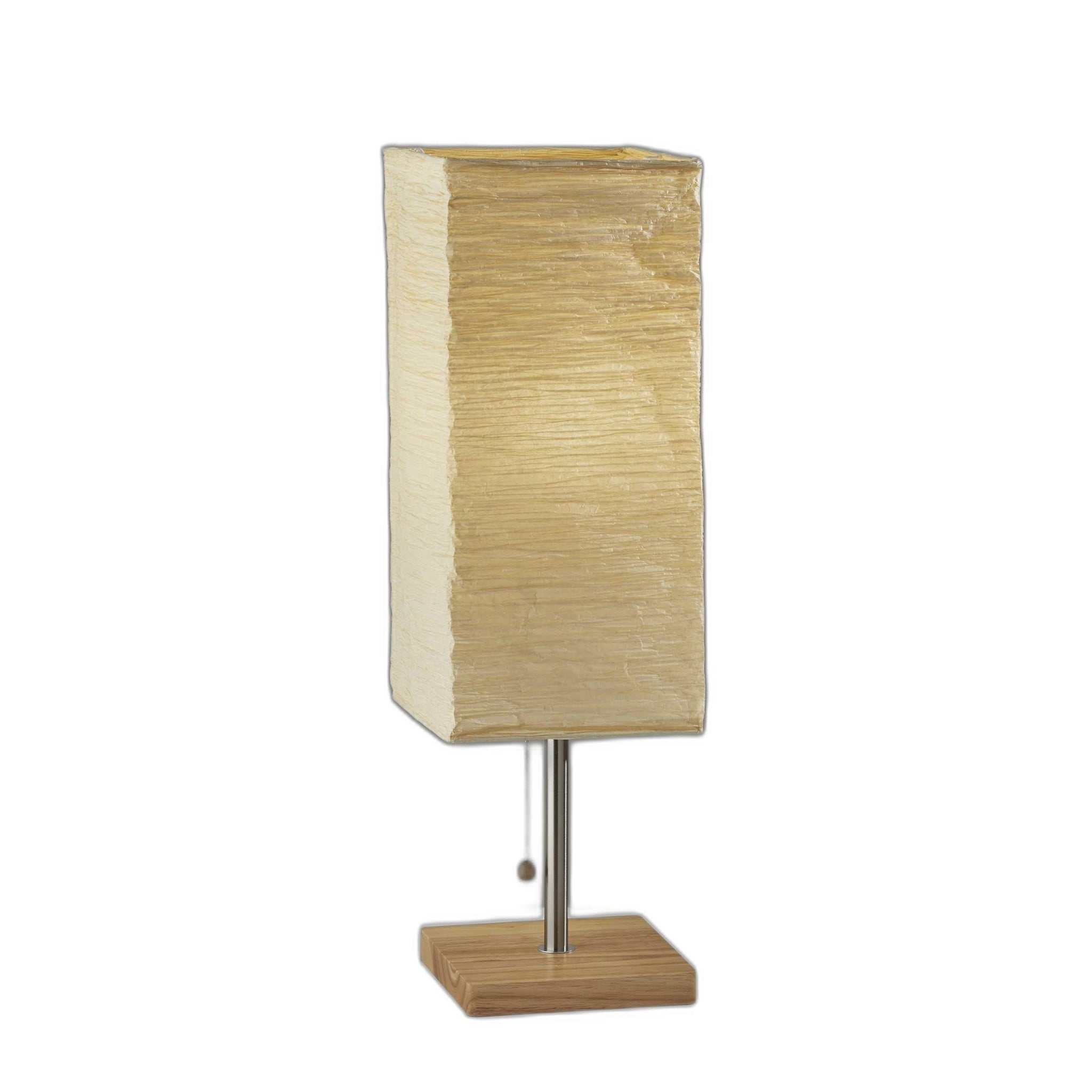 Wildside Paper Shade with Natural Wood Table Lamp - 8 x 8 x 25 - Mycitystee