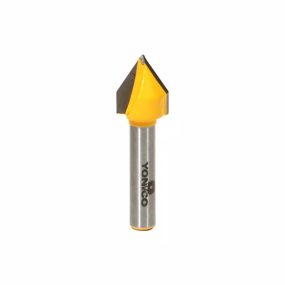 Yonico V-Groove 60° 1/4 in. Shank Carbide Tipped Router Bit and#8211; XDC Depot - Mycitystee