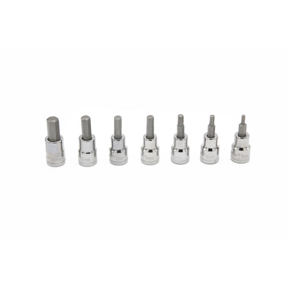 7 pc. 3/8 Drive Hex Bit Metric Socket Set - Mycitystee