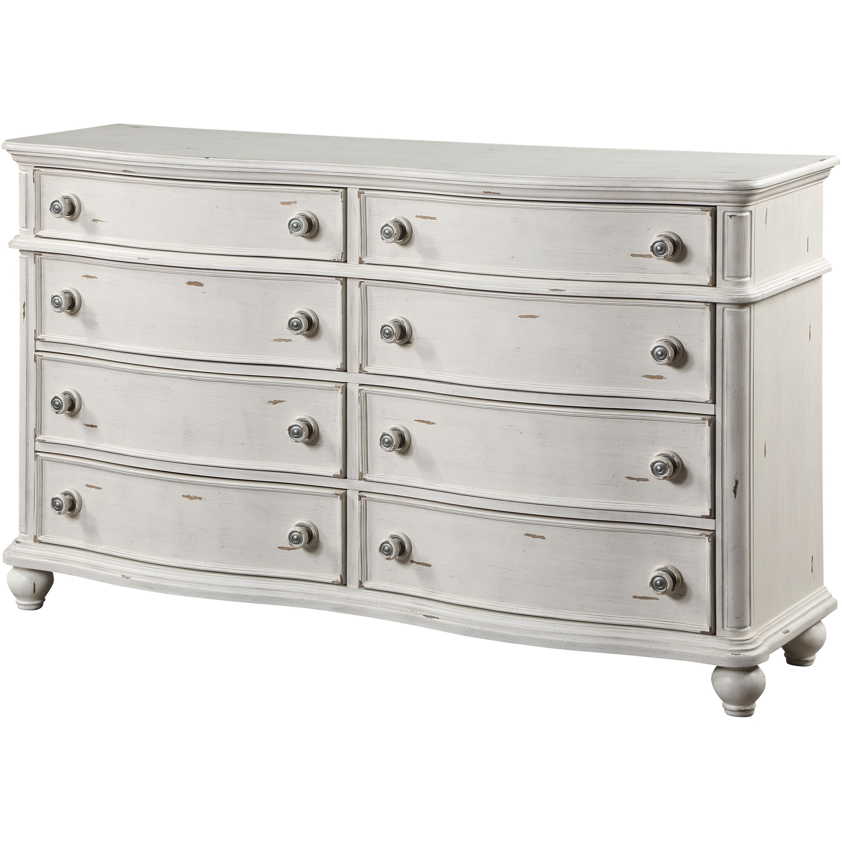 ACME Jaqueline Dresser in Light Gray Linen and Antique White Finish - - 36813734 - Mycitystee