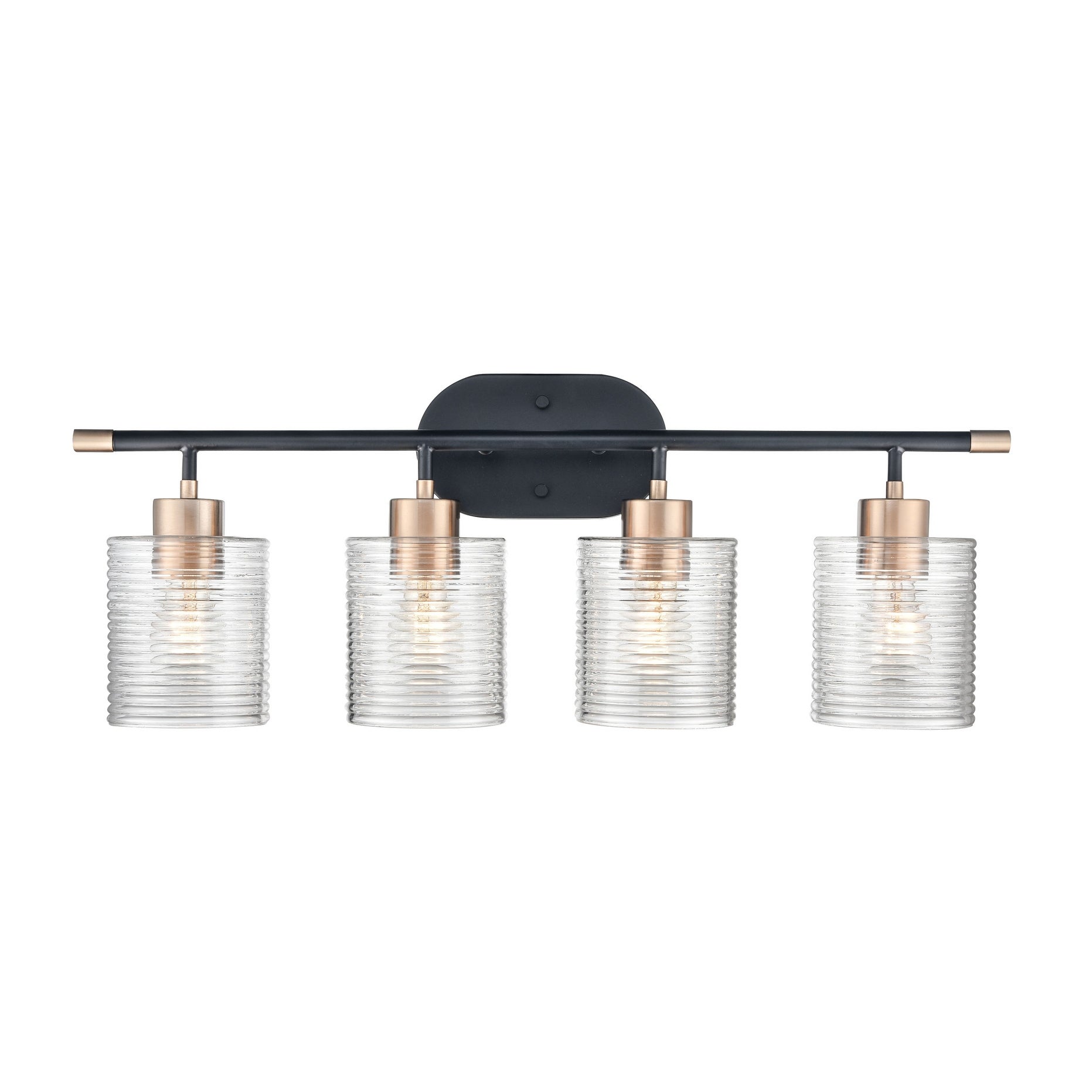 Millennium Lighting Renitta Vanity Light Fixture with Clear Ribbed Glass Shades - Mycitystee