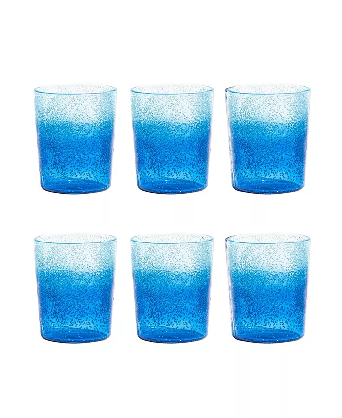 TarHong Oceanic Ombre 6-Piece Double Old Fashion Premium Acrylic Glass Set， 12.4 oz - Mycitystee