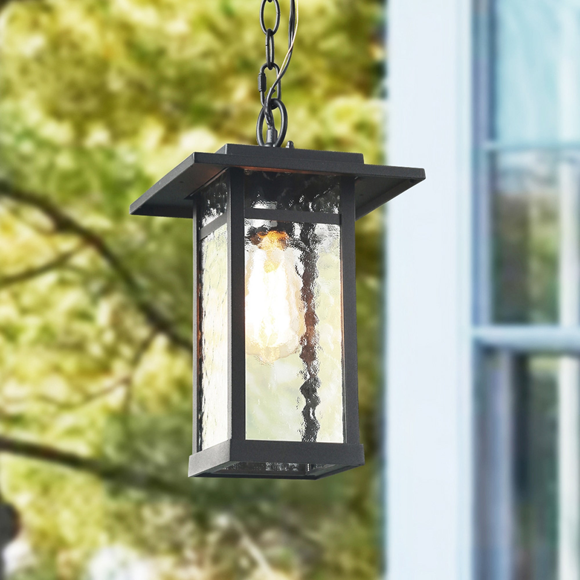 The Gray Barn Dairy Air 1-light Black Outdoor Pendant Lighting Hanging Ceiling Lamp - L8.2