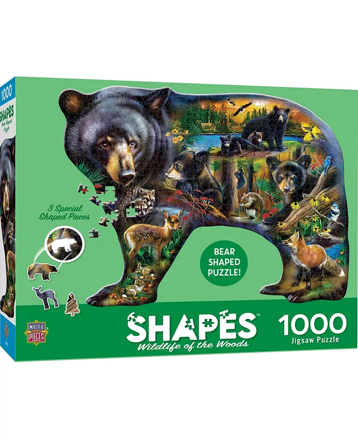 MasterPieces Puzzles Contours Shaped - Wildlife of the Woods 1000 Piece Jigsaw Puzzle - Mycitystee