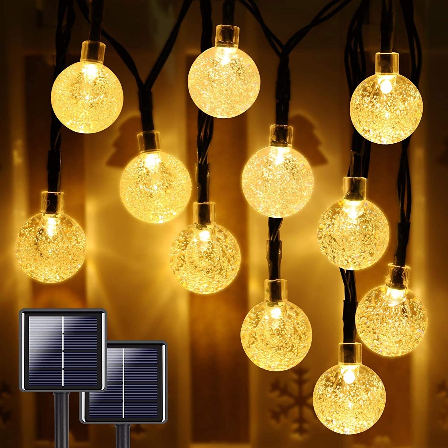 46FT Crystal Globe Solar String Lights， (Warm White) - Yellow Shopping - The Best Deals on String Lights | 39295045 - Mycitystee