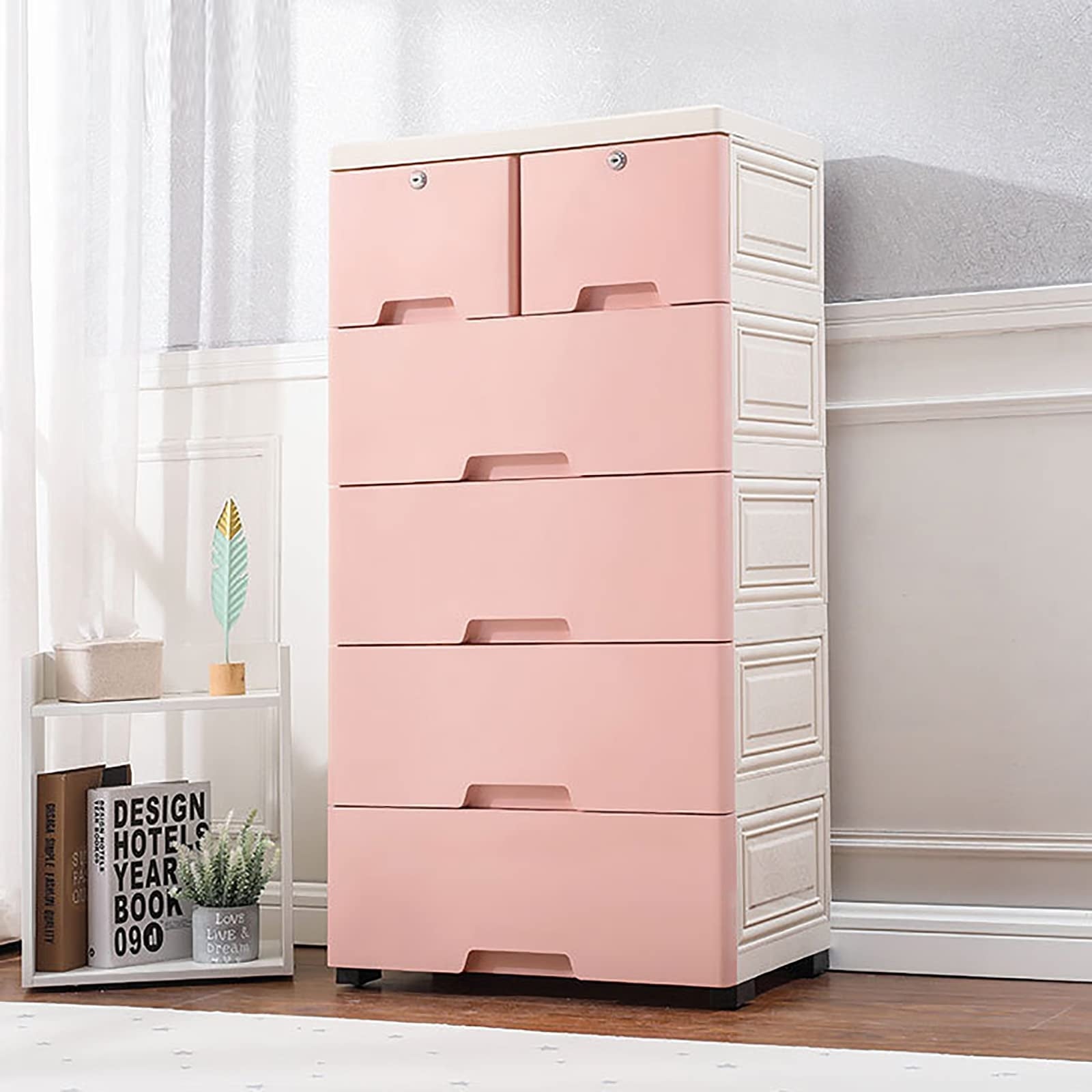 Bedroom Dresser 6 Drawer Dresser Locker Plastic Dresser Furniture Unit Drawer Cabinet Closet Tall Vertical Storage - as picture - - 37668473 - Mycitystee
