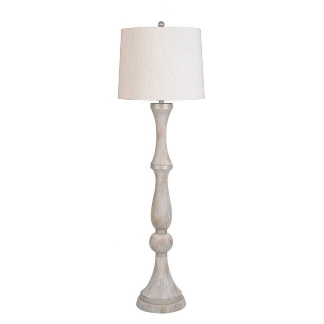 Lamps Per Se 60.5- inch White Washed Wood Floor Lamp - Mycitystee