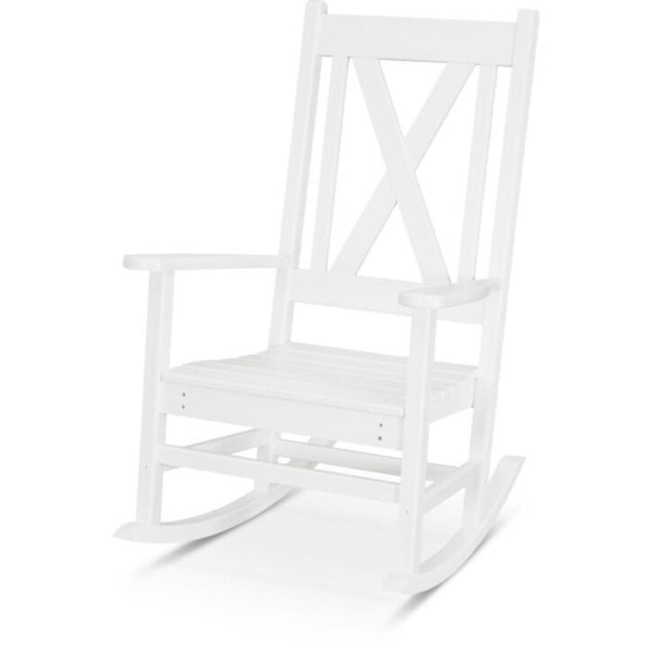 POLYWOOD Braxton Porch Rocking Chair in White - Mycitystee
