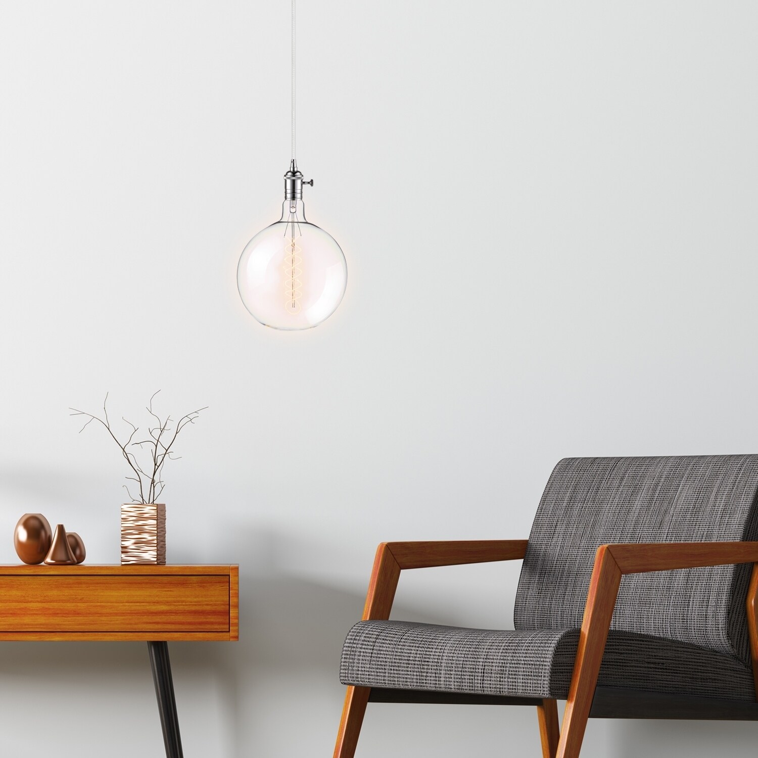 Oversized Round Vintage 100W Clear Glass Dimmable Incandescent Bulb - Mycitystee