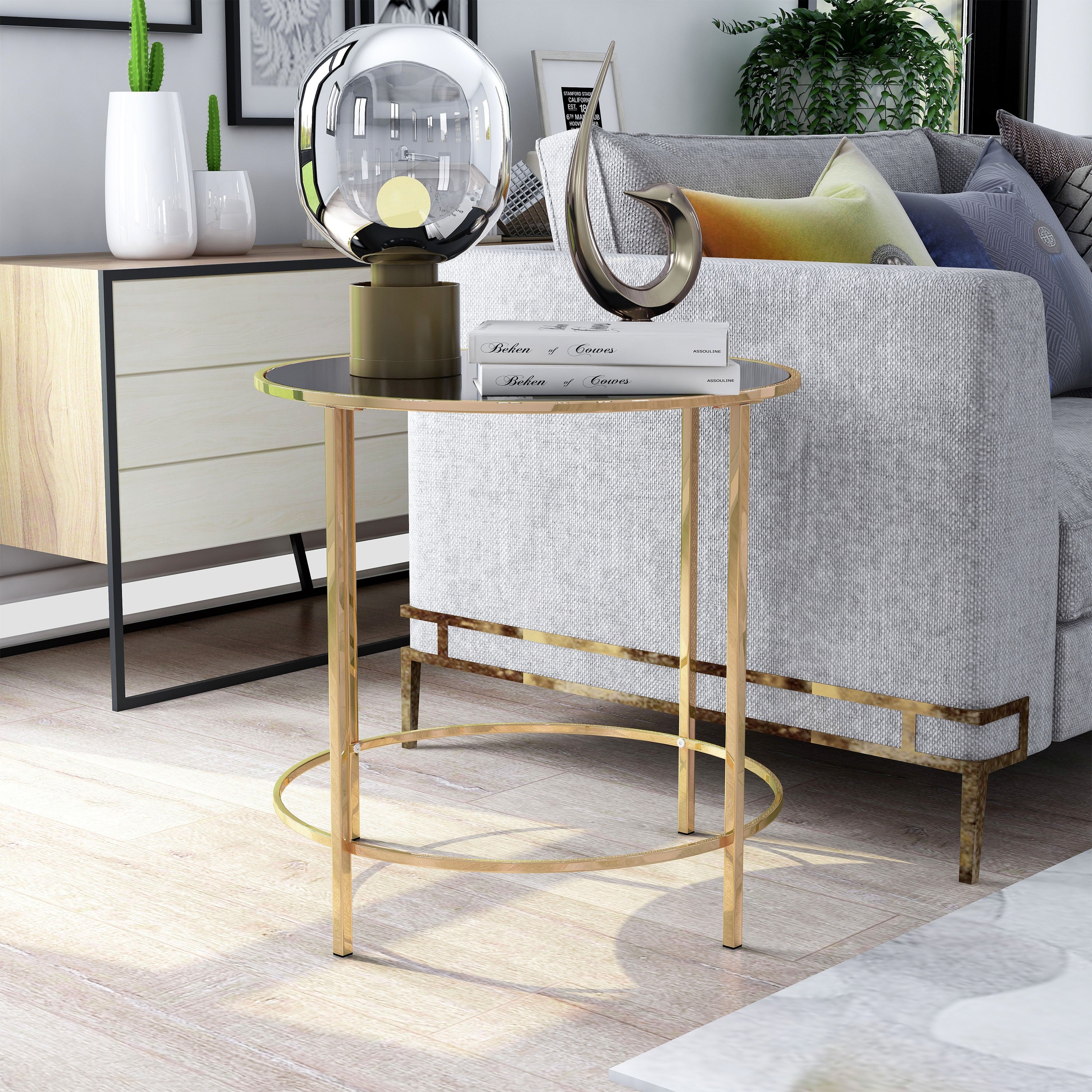 Furniture of America Llewellyn Contemporary Round 22-inch Side Table - Mycitystee
