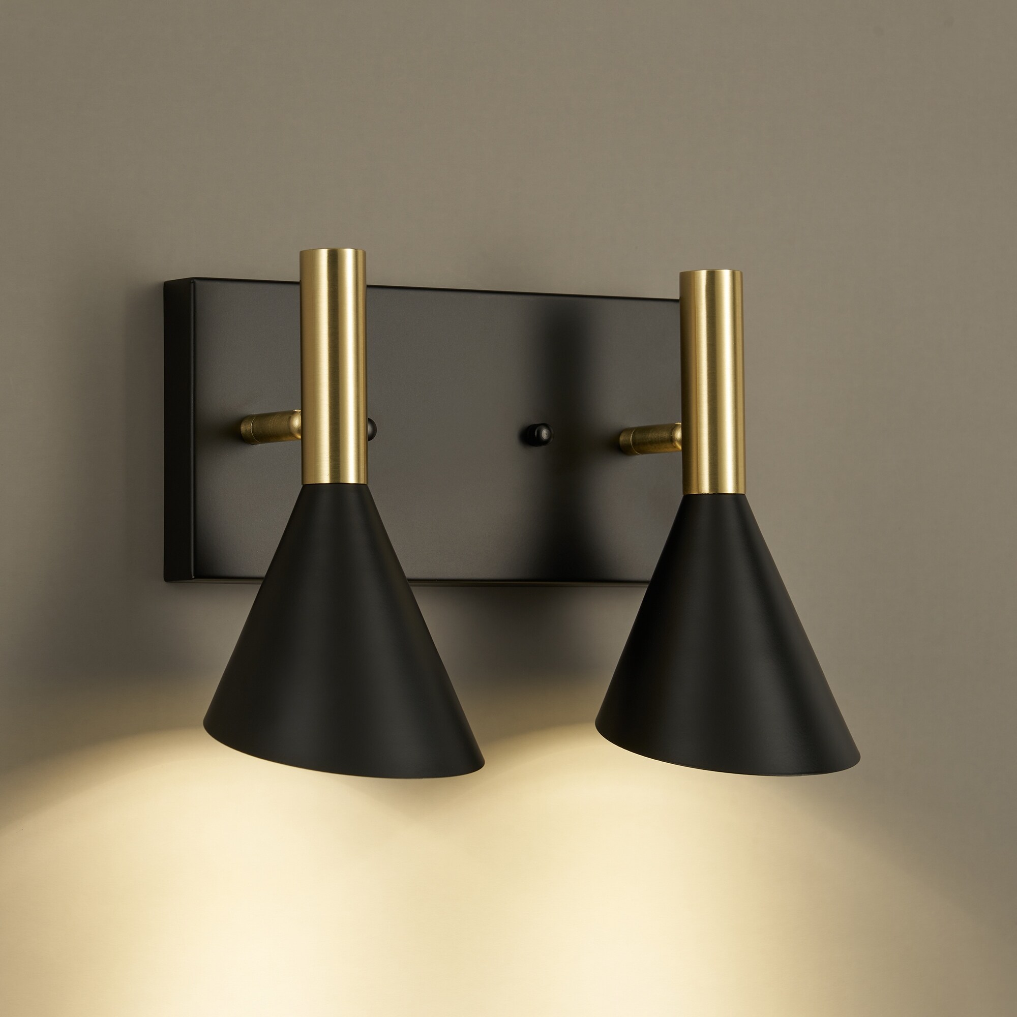 CO-Z Black and Gold Armed Wall Sconce Fully Adjustable w 7W Bulbs - Mycitystee