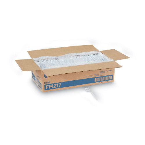 Dixie Plastic Cutlery， Heavy Mediumweight Forks， White， 1，000/Carton (FM217) - Mycitystee