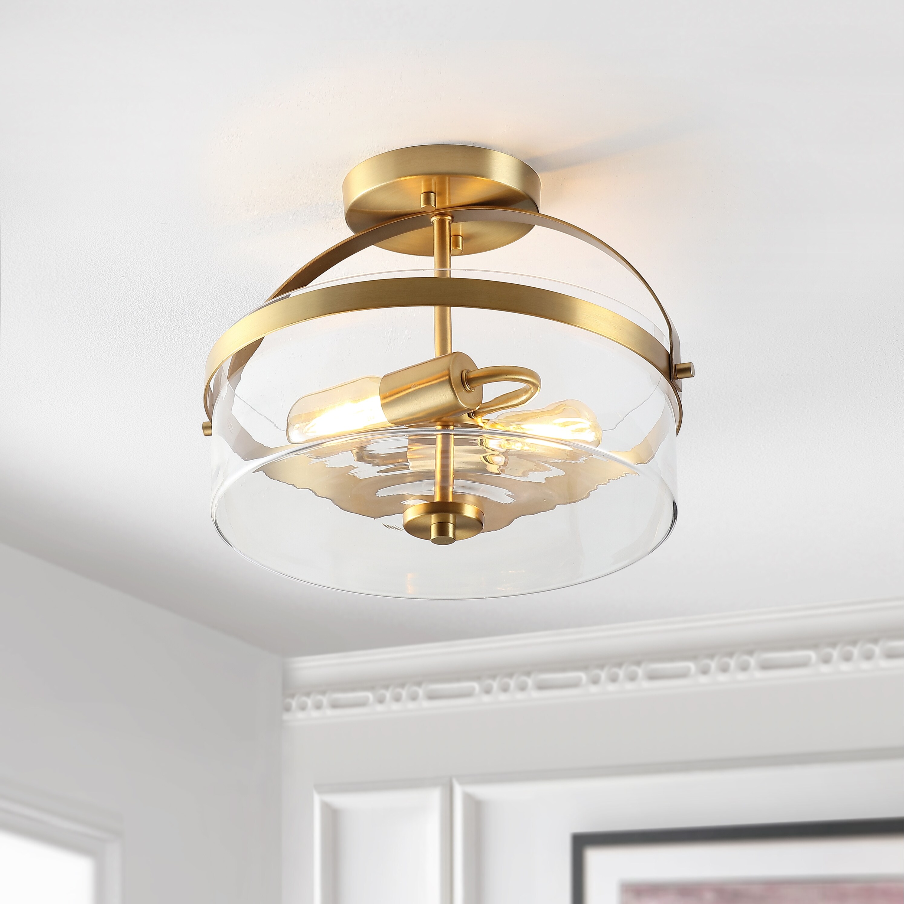 SAFAVIEH Lighting Nensor LED 2-light Flush Mount - 13